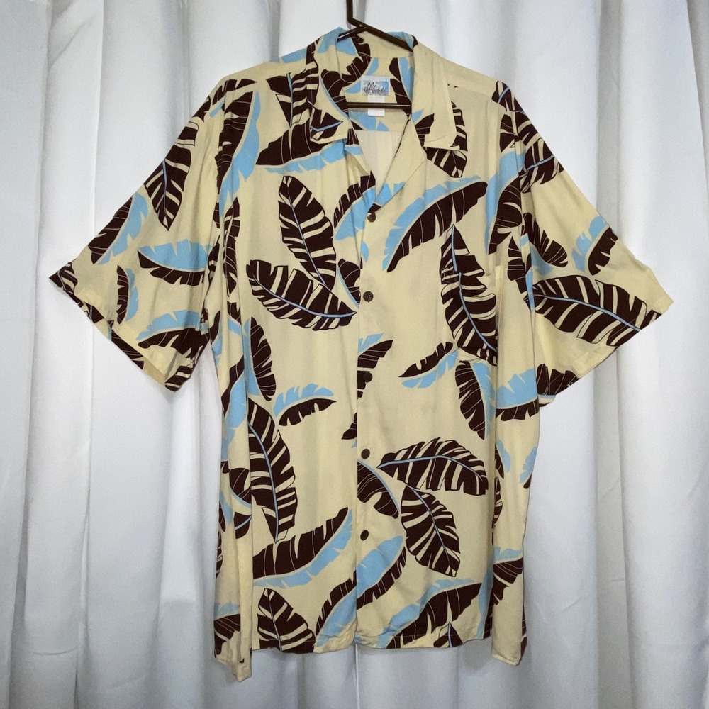 Kealoha Clothing Company By Pohai Kealoha Men's Yellow Button Up Aloha Shirt 2XL